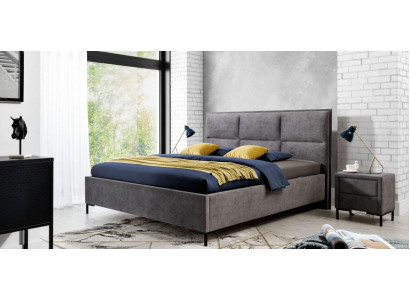 Bed Grijs Slaapkamer Hout Meubels Textiel Klassieke Art deco Stijl