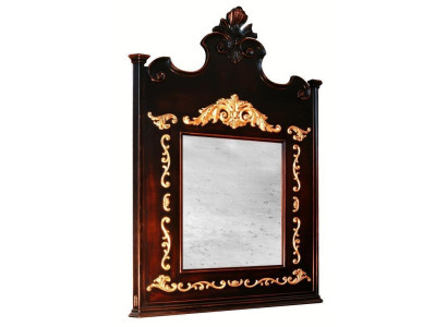 Echt houten spiegel houten lijst wandspiegel bruin gesneden klassieke spiegel