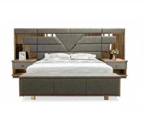 Bed nachtkastje 3-delige slaapkamer set ontwerp modern luxe elegant compleet