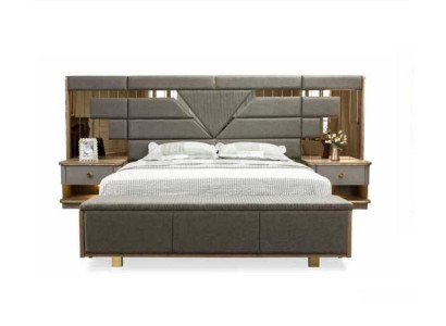 Bed nachtkastje 3-delige slaapkamer set ontwerp modern luxe elegant compleet