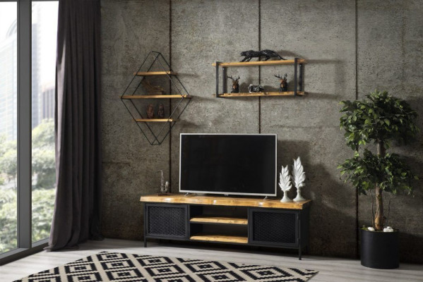 Pionierperiode meubilair Kast Dressoir Hout RTV TV-meubel Plank 3-delige set