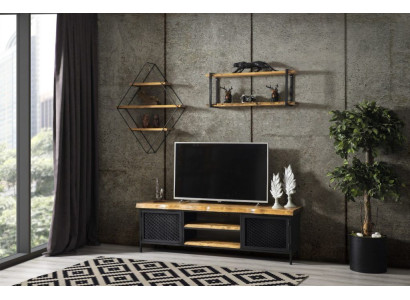 Pionierperiode meubilair Kast Dressoir Hout RTV TV-meubel Plank 3-delige set