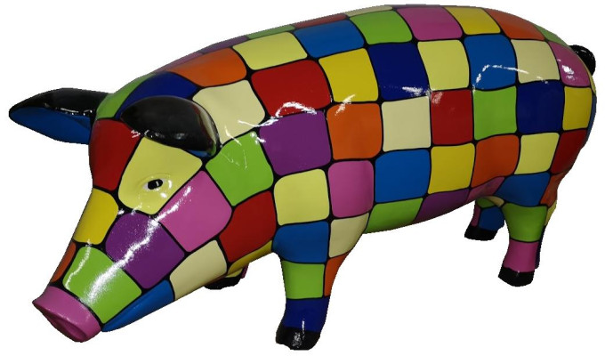 Abstracte varkens sculpturen ontwerp woondecoratie standbeelden figuren figuur decoratie