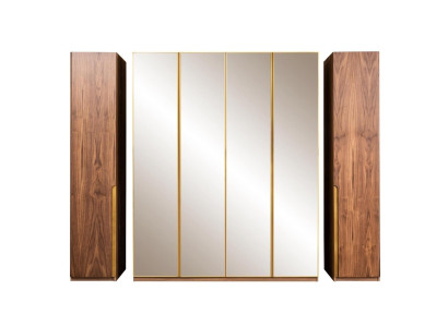 Houten kast Spiegelkast Kledingkast Kapstokkast Kast Bruin