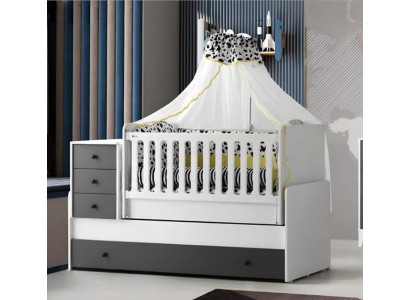 Modern kinderbed houten bed functioneel bed uitschuifbaar bed 200 hout wit