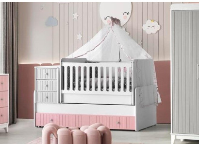 Stijlvol kinderbed voor baby, veelkleurig - perfecte meubels voor uw kinderkamer.