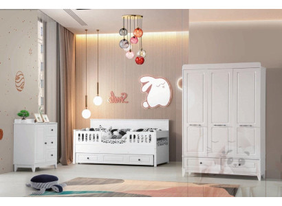 luxe Compleet Jeugdkamer Luxe Kinderkamerset 3-delig Wit Kleur