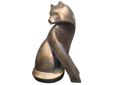 Ontwerp Figuur Standbeeld Sculptuur ontwerper Gouden kleurrijke sculpturen Kat 60 cm Nieuw