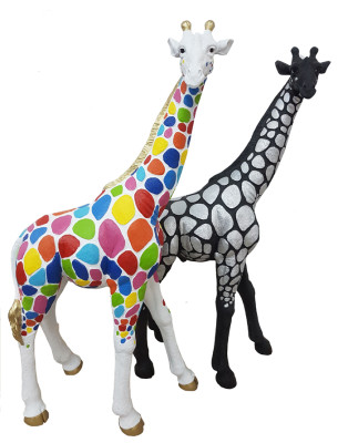 Ontwerpfiguren Giraffe Decoraties Tuin Giraffe Standbeeld Sculptuur Sculpturen
