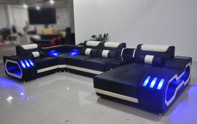 Woonlandschap Ontwerper Bank Bank Verlicht USB Station Hoekbank