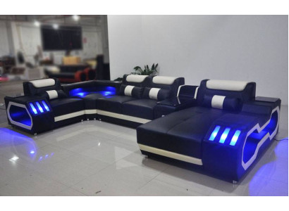 Woonlandschap Ontwerper Bank Bank Verlicht USB Station Hoekbank