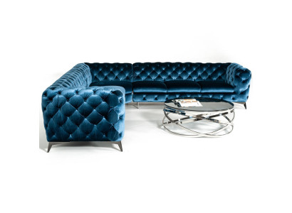 Samt Hoek Luxe Chesterfield Bank Bekleding Hoek Bank Zitbank Banken Sofas