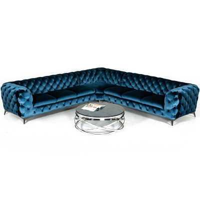 Samt Hoek Luxe Chesterfield Bank Bekleding Hoek Bank Zitbank Banken Sofas