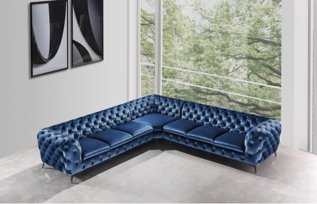 Samt Hoek Luxe Chesterfield Bank Bekleding Hoek Bank Zitbank Banken Sofas