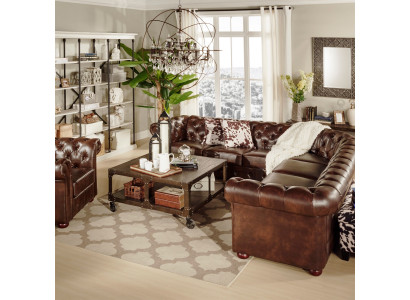 Chesterfield hoekbank 3 + 3 bank bank bank sofa bekleding sofa's zit leer