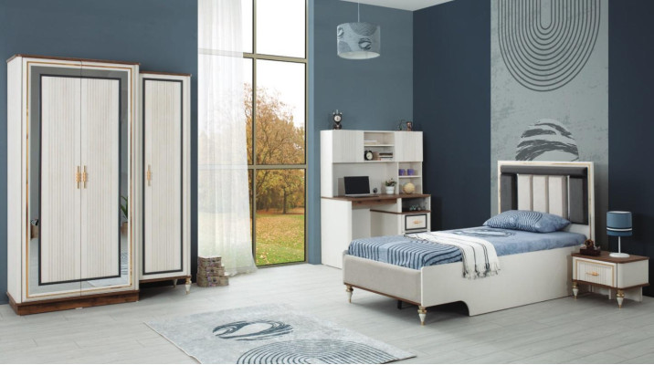 Compleet kinderbed kindermeubels kinderbed wit hout set 4-delig modern