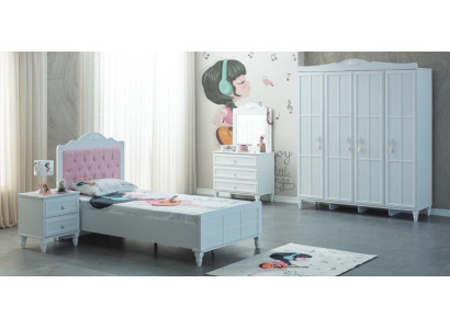 Kinderkamer Compleet kindermeubilair Kinderbed Bed houten set 5-delig Wit