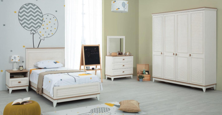 Compleet kinderbed kindermeubels kinderbed wit hout set 5-delig commode