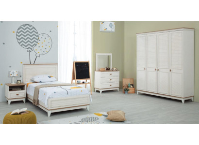 Compleet kinderbed kindermeubels kinderbed wit hout set 5-delig commode
