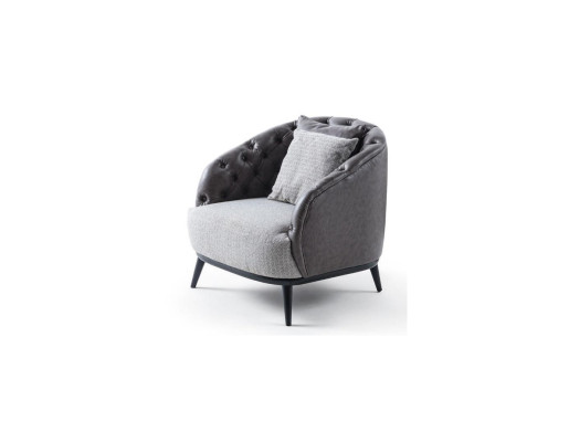 Ontwerp Fauteuil Eenpersoons 1-Zits Stoffen Fauteuil Grijs Ontwerp Chesterfield