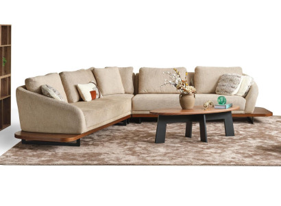 Bankstel Hoekbank L-vorm Bank Woonlandschap Bankstellen Beige Modern