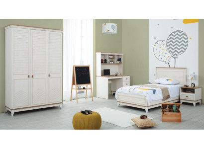Kinderbed Slaapkamer Sets Juniorbed Wit Hout Garnituur 4-delig Bed