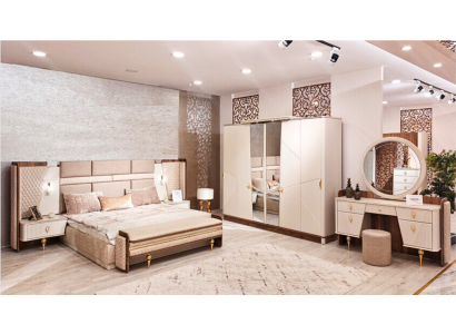 Stel slaapkamer bed luxe kledingkast 2x nachtkastjes design kaptafel