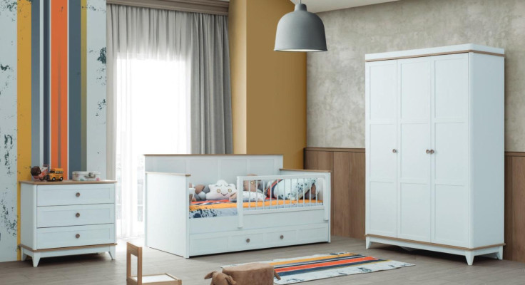 Kinderbox Kinderbedset Bedje Wit Hout Set 3-delig