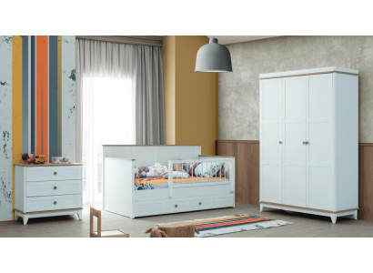 Kinderbox Kinderbedset Bedje Wit Hout Set 3-delig