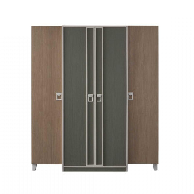 Kledingkast kinderkast kast hout grijs houten kast groot modern