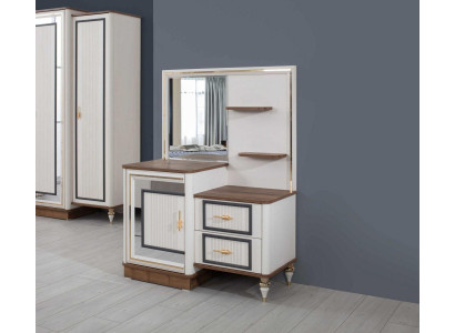 Kaptafel set met spiegel hout slaapkamer beige console set