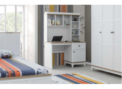 Houten bureau planken computerbureau hout wit kinderkamer