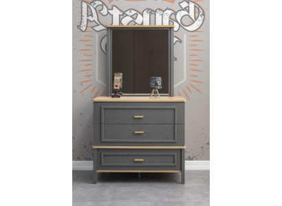 Garnituur dressoir met spiegel hout slaapkamer grijs set console tafel