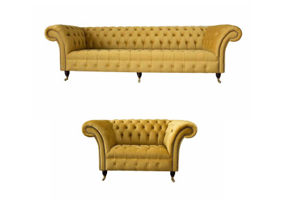 Bankstel 3+1 zits set Design Banken Beklede Banken Modern