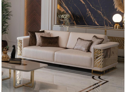 Chique bankstel 4-zits Nieuw Modern Ontwerp Beige Kleur met Kussens