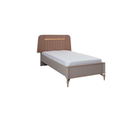 Compleet kinderbed kindermeubilair beige hout set 5-delig modern.