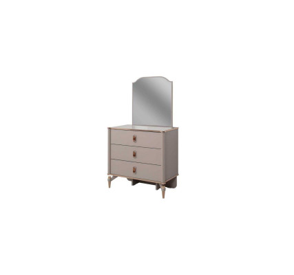 Compleet kinderbed kindermeubilair beige hout set 5-delig modern.