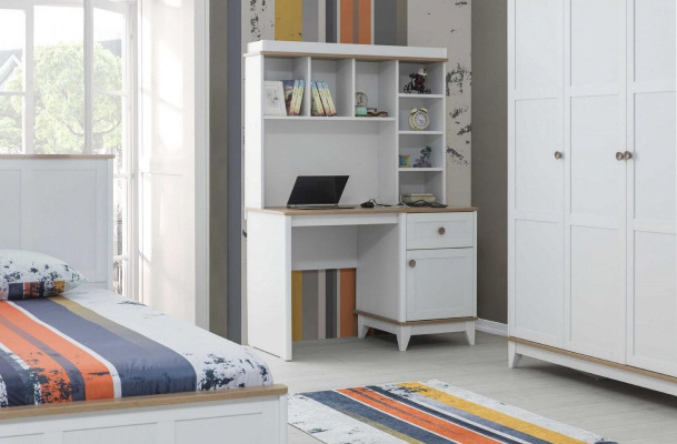 Compleet jeugdbed kindermeubels kinderbed wit hout set 4-delig modern
