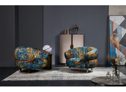 Fauteuil Club Lounge Ontwerper TV Bank Stoel Stoelen Bekleding Zit Meubels Textiel