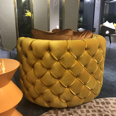 Ronde fauteuil Chesterfield Club Ronde bank Bank Ronde relaxstoelen Beklede stoel