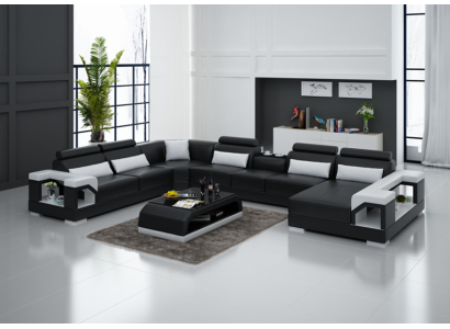 Ontwerper Bank Bank Hoekbank met voetenbankje Bekleding Salon U-vormige.