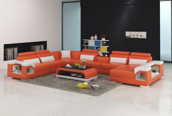 Ontwerper Bank Bank Hoekbank met voetenbankje Bekleding Salon U-vormige.