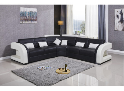 Garnituur hoekbank L-vorm Nieuw Designerbank Bank Hoekbank + Voetenbank Bekleding