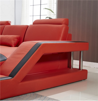 Ontwerpbank Luxe banken Leren bank zitting Hoekstuk bekleding Hoekbank Rood