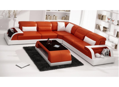 Hoekbank Bank Bank Bekledingwoonlandschap Lederen Hoekbankstel L-vorm Nieuw