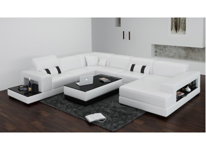 Luxe bankstellen van leer Nieuwe bank Zitje Hoekbank Set Bekleding Hoekbank Design Bank