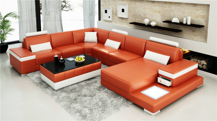 Designer bank bank hoekbank luxe gestoffeerde set woonlandschap U-vorm nieuw