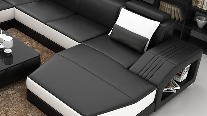 Design Bank Luxe Banken Leren Bank Zit Hoekstuk Bekleding Hoek Bank Rood