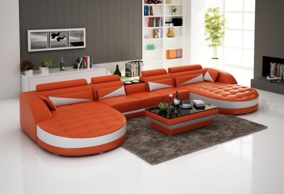 Leren hoekbank bank bank bank bankstel woonlandschap leren bankstel set U-vorm  leren hoekbankstel bankstel bankstel bankstel set U-vorm