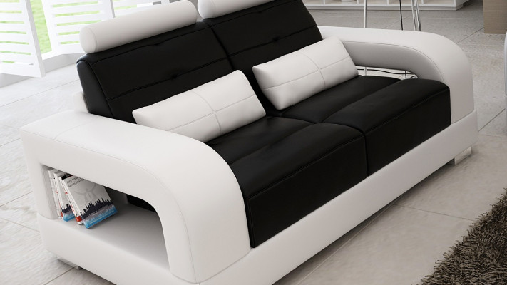 Ledersofa bankstellen zitkussen bank stof bankstel 3+2+1 leer stof
